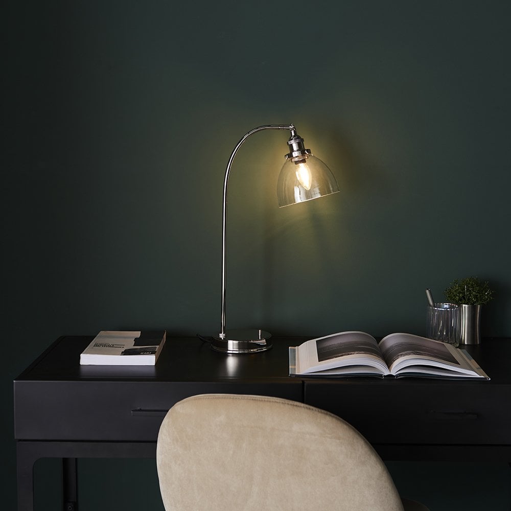 Hansen Table Lamp in Bright Nickel