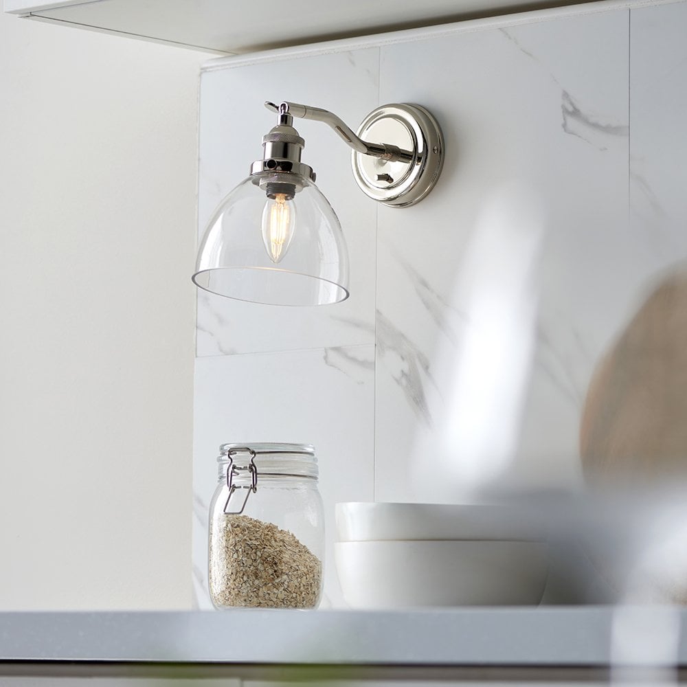 Hansen Wall Light in Bright Nickel