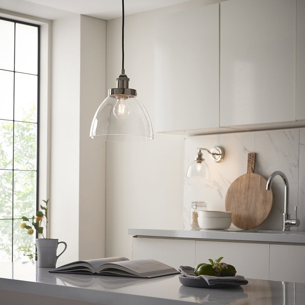 Hansen Single Pendant in Bright Nickel