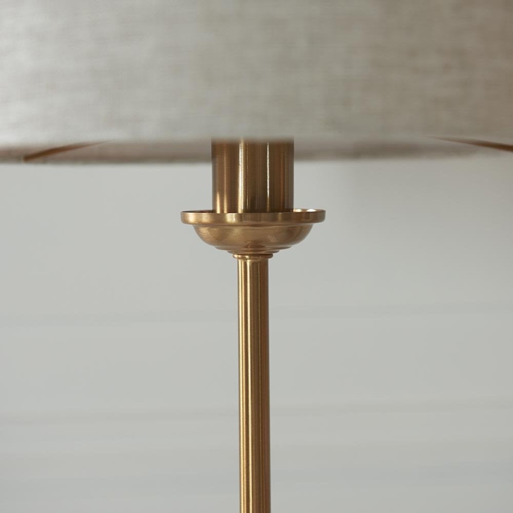 Highclere 1 Light Brass Table Lamp C/W Natural Shade