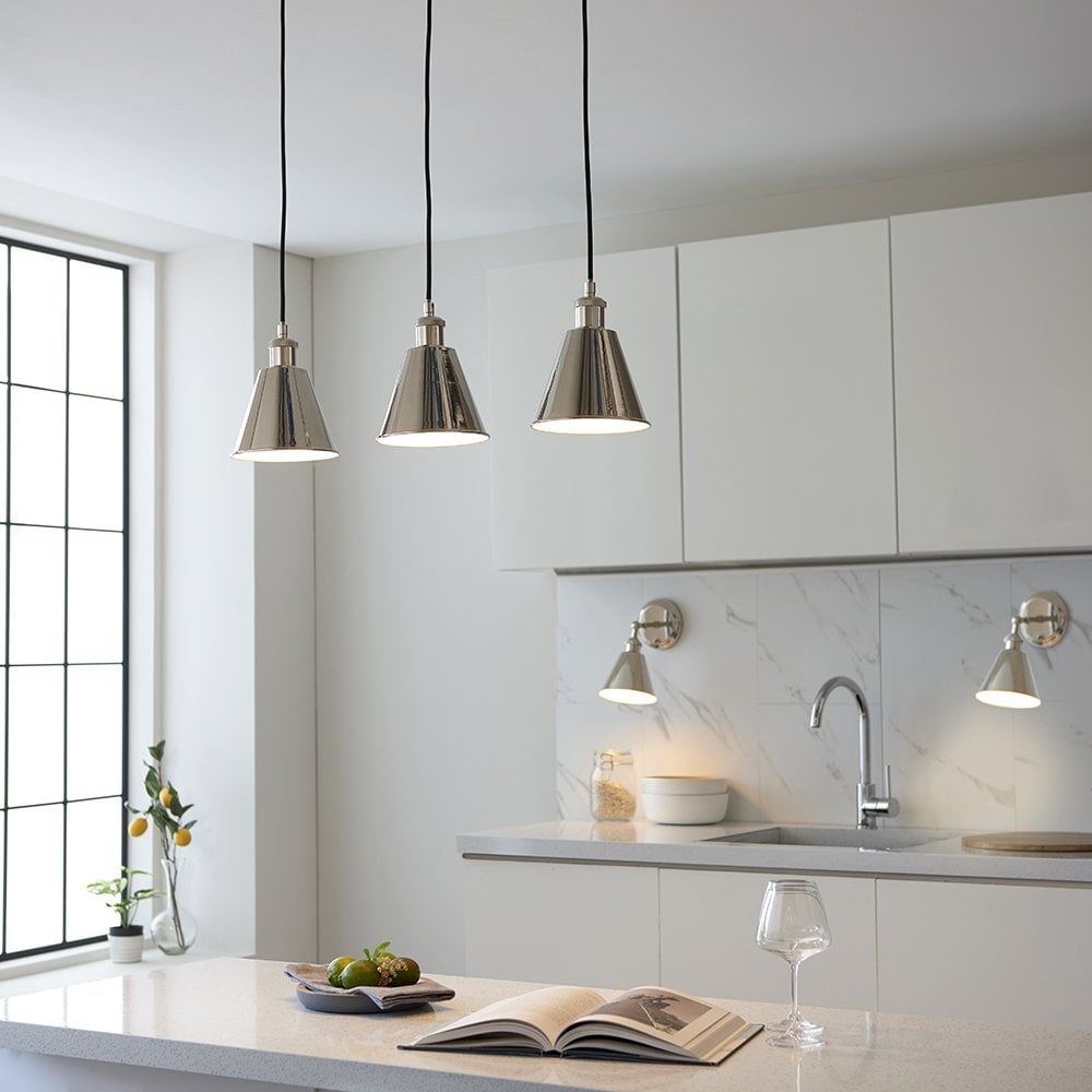 Hal 3 Light Linear Polished Nickel Pendant