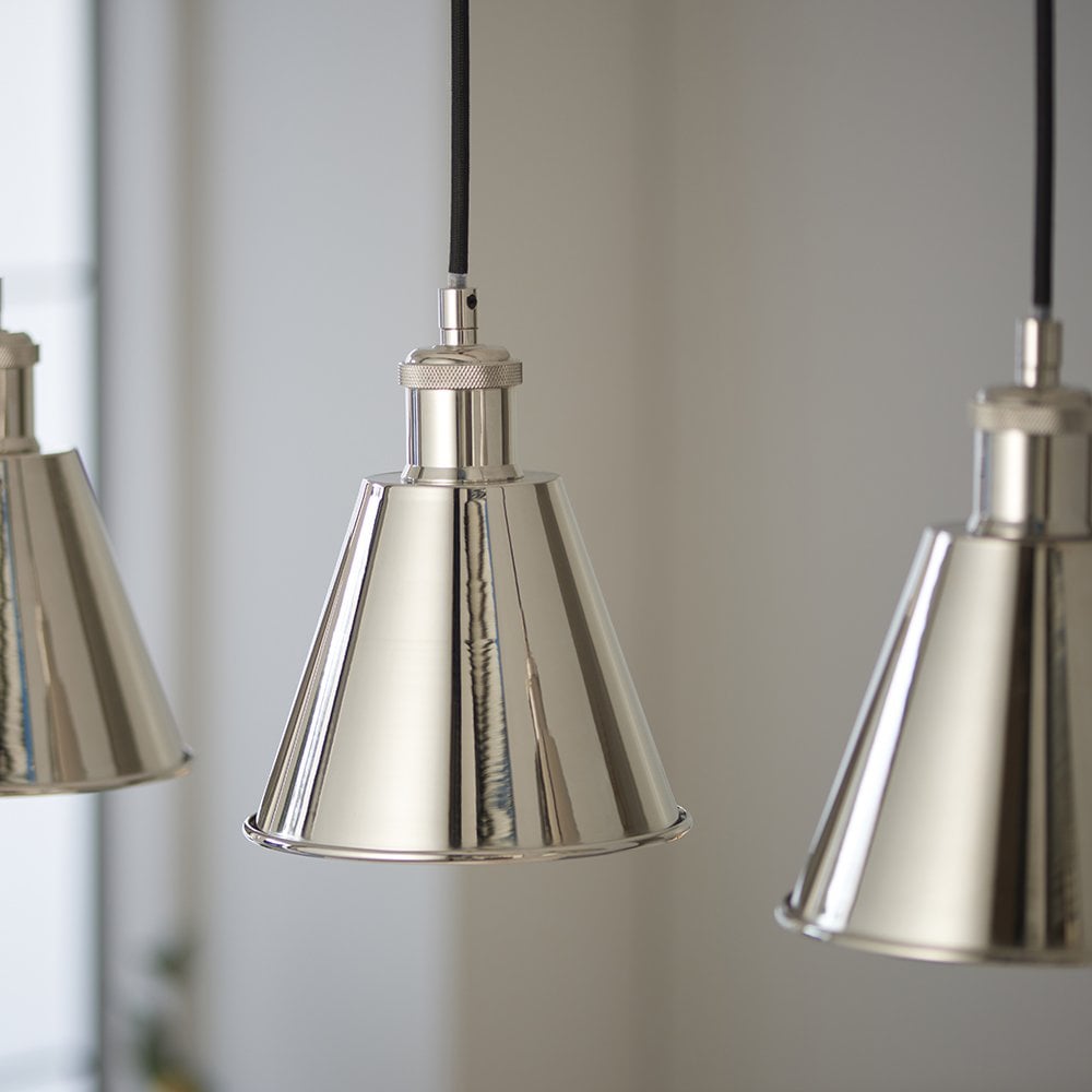 Hal 3 Light Linear Polished Nickel Pendant