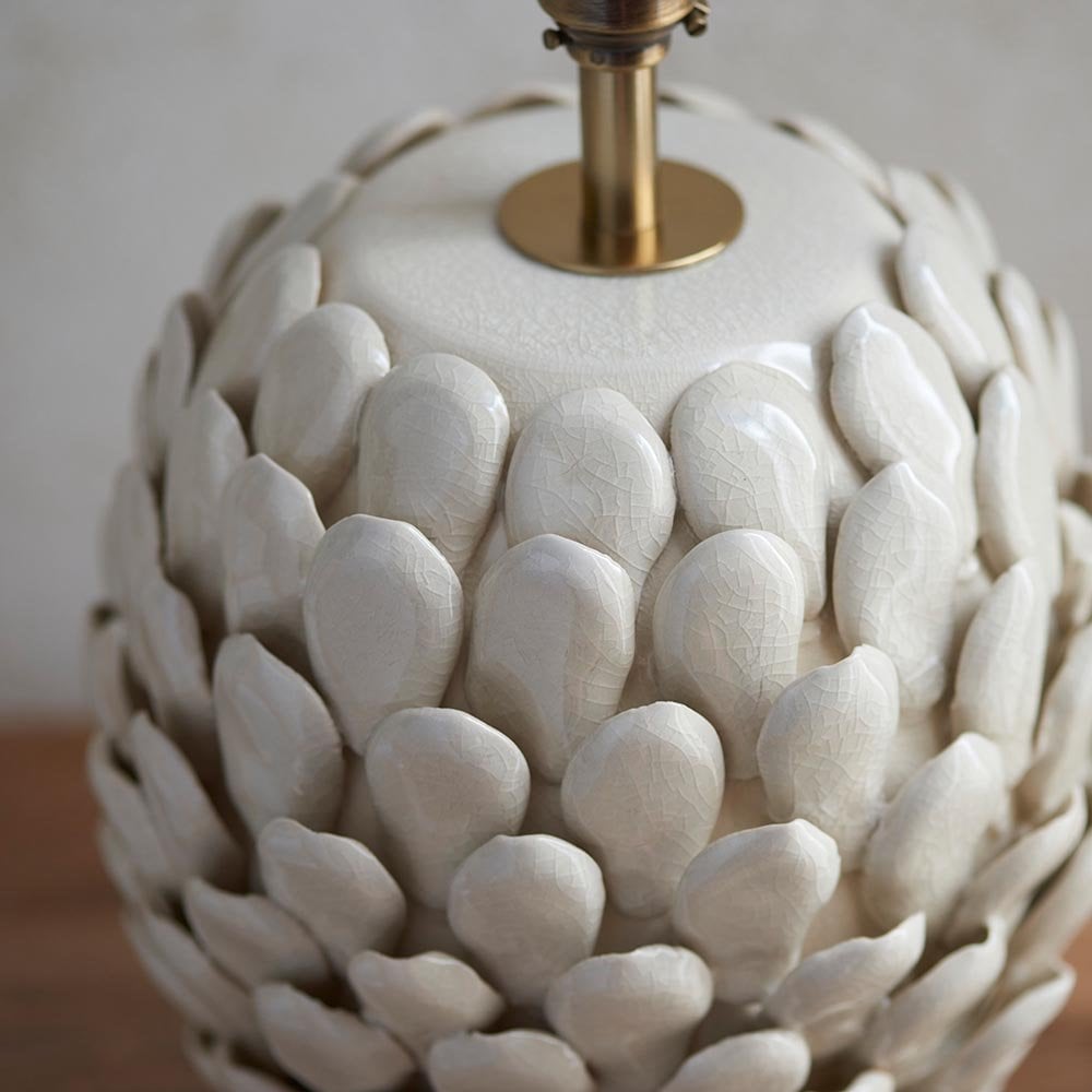 Layered Cream Leaf Table Lamp Base Only