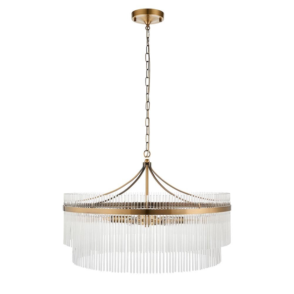 Marietta Grand 7 Light Pendant n Antique Brass