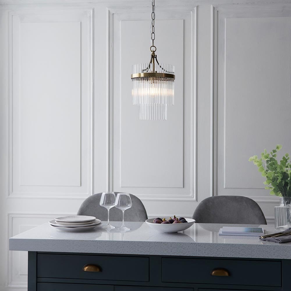 Marietta Single Pendant in Antique Brass