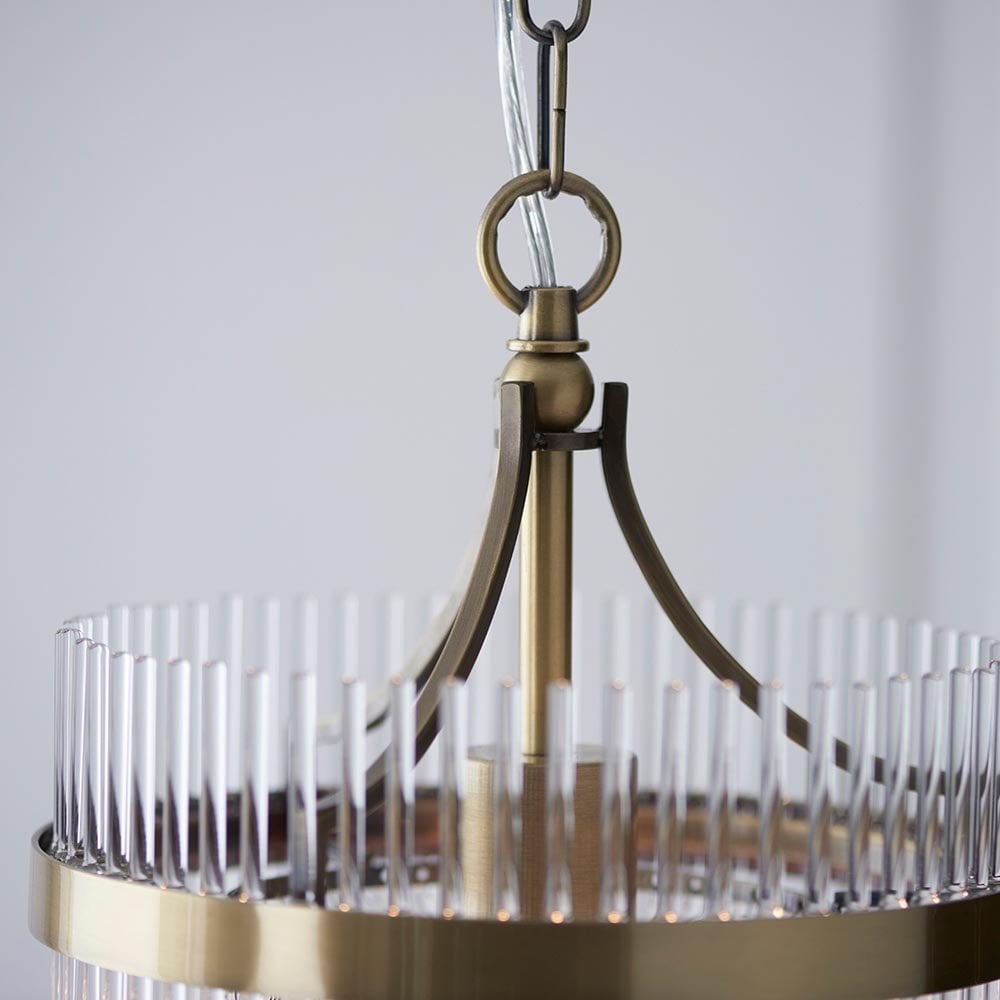 Marietta Single Pendant in Antique Brass