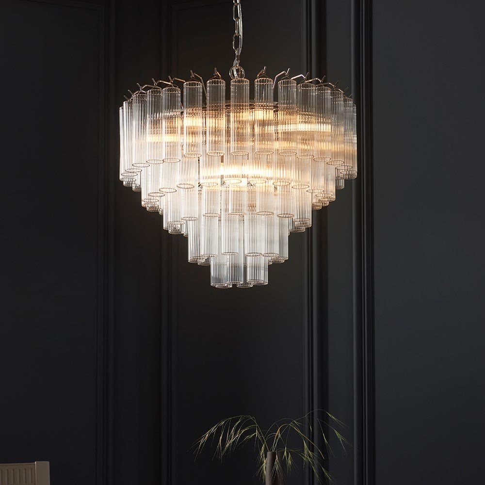 Toulouse 12 Light Pendant in Polished Nickel