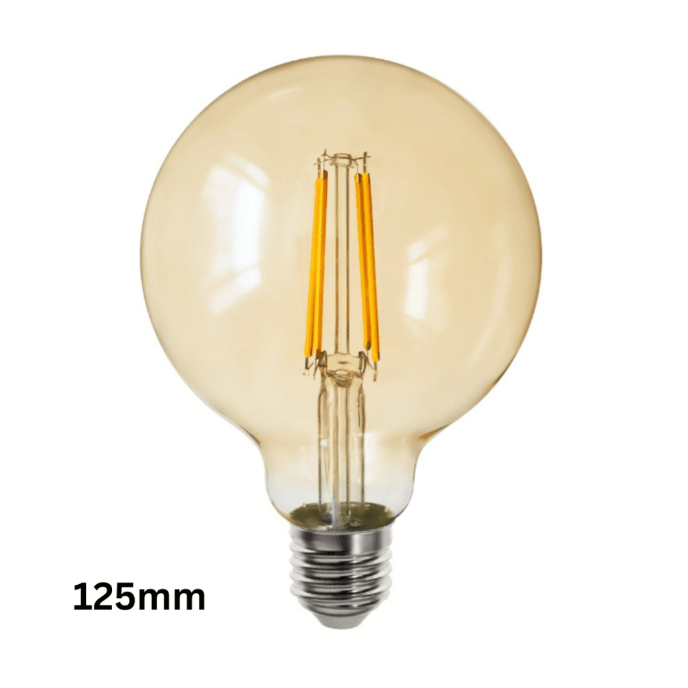 7W E27 Amber Glass Dimmable 125mm Globe