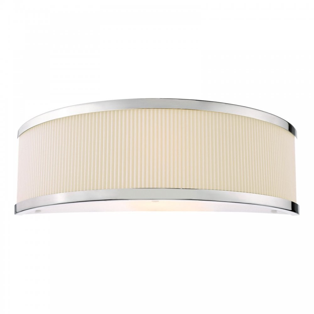 Alvaro Polished Chrome Wall Light C/W Ivory Shade