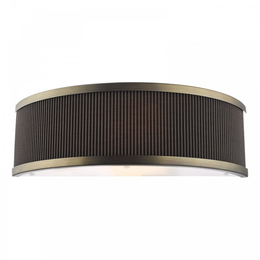 Alvaro Antique Bronze Wall Light C/W Brown Shade