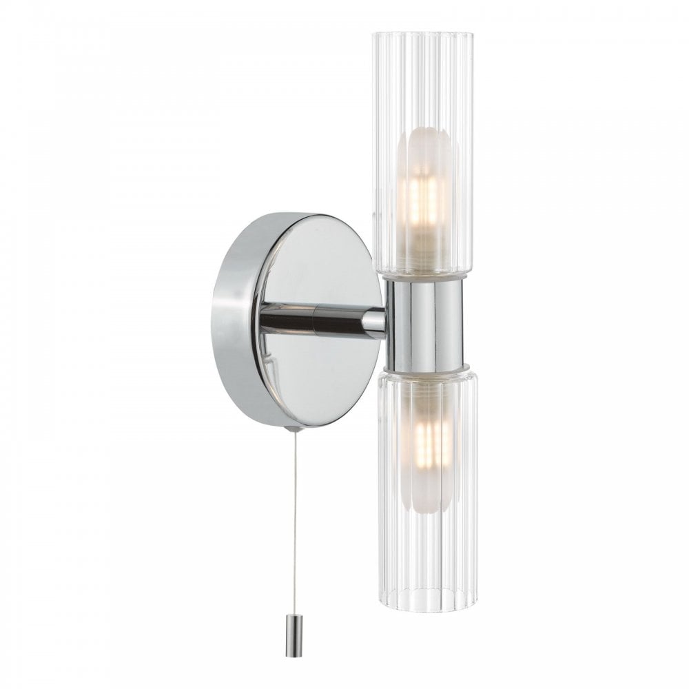 Bolton Double Polished Chrome Wall Light IP44