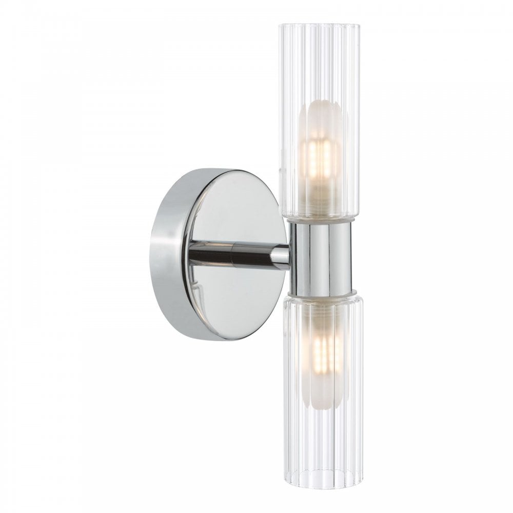 Bolton Double Polished Chrome Wall Light IP44