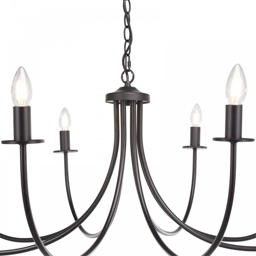 Becca 8 Light Pendant in Matt Black
