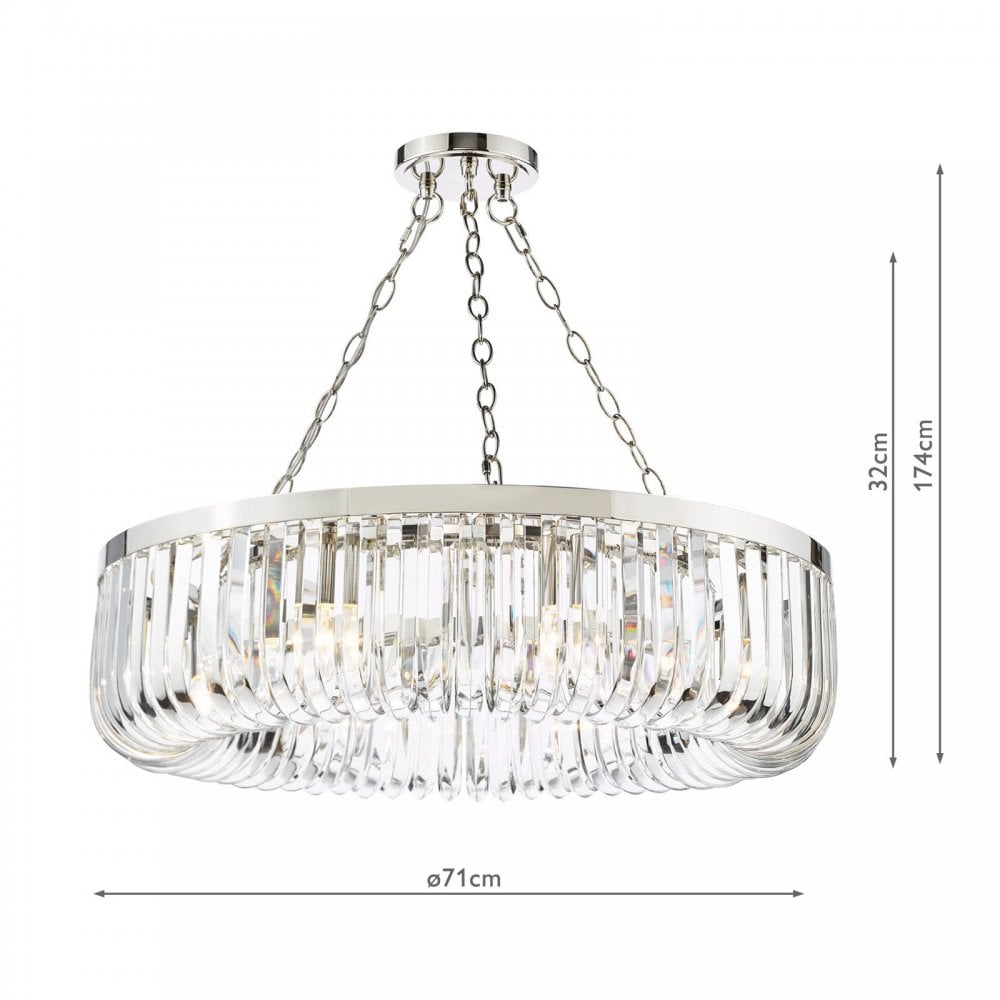 Sigourney 8 Light Satin & Gold Crystal Chandelier