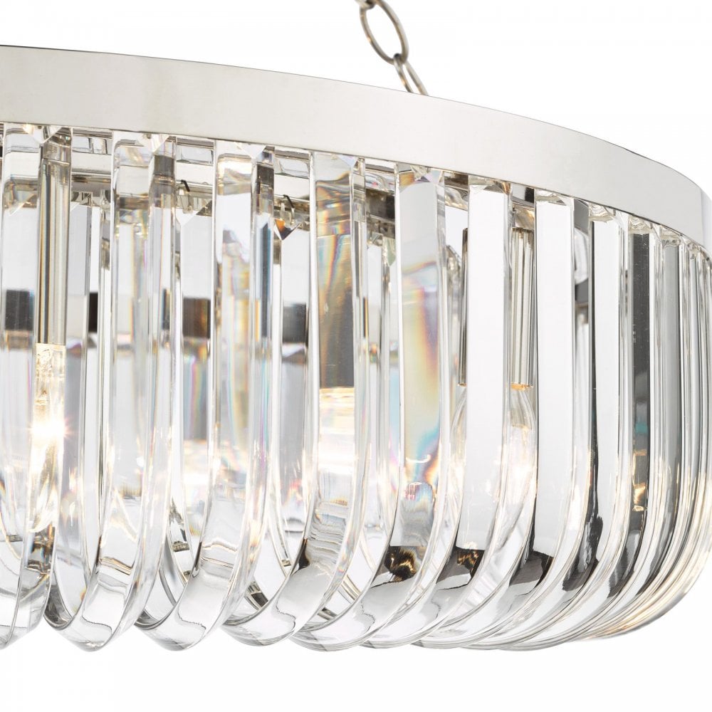 Sigourney 8 Light Satin & Gold Crystal Chandelier