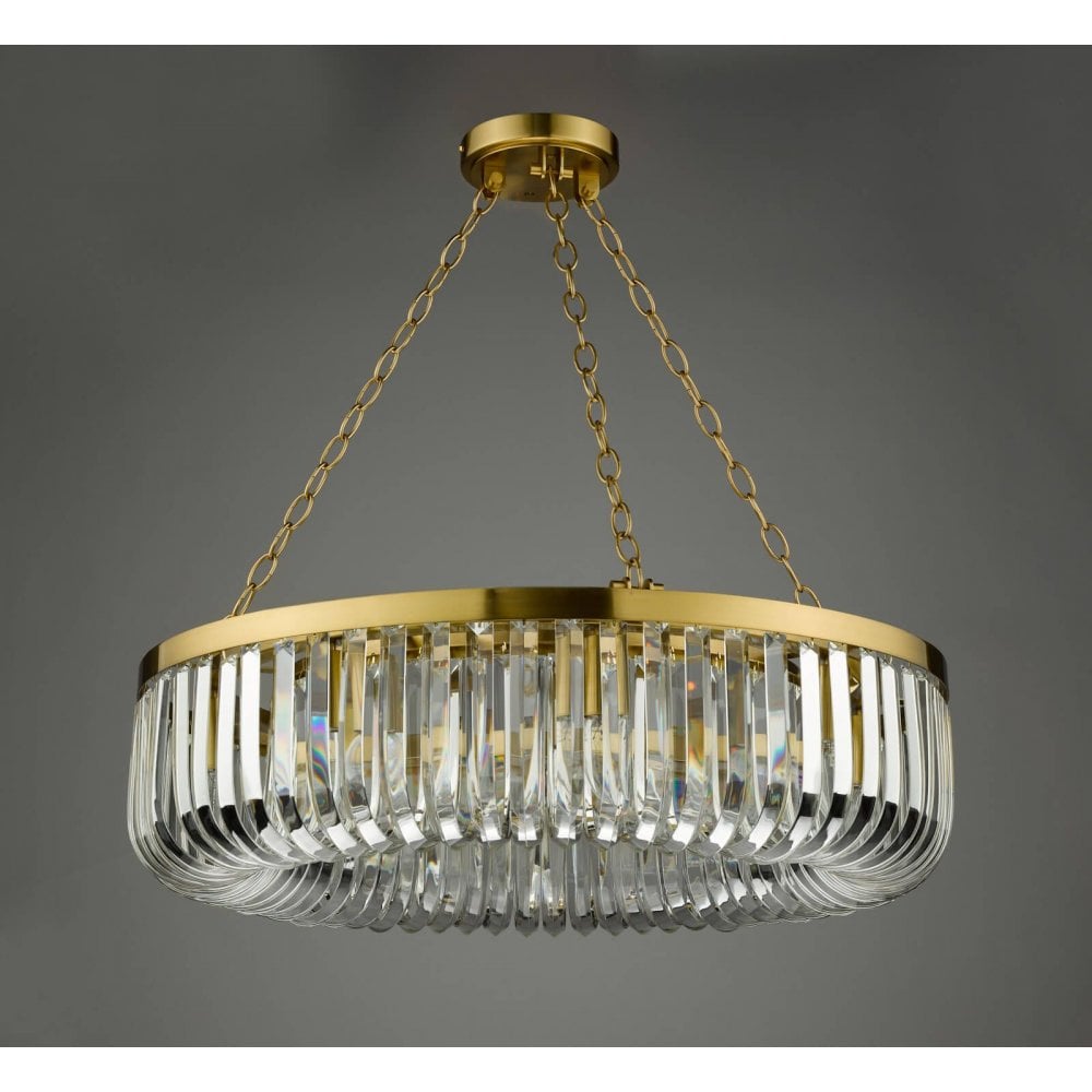 Sigourney 8 Light Satin & Gold Crystal Chandelier