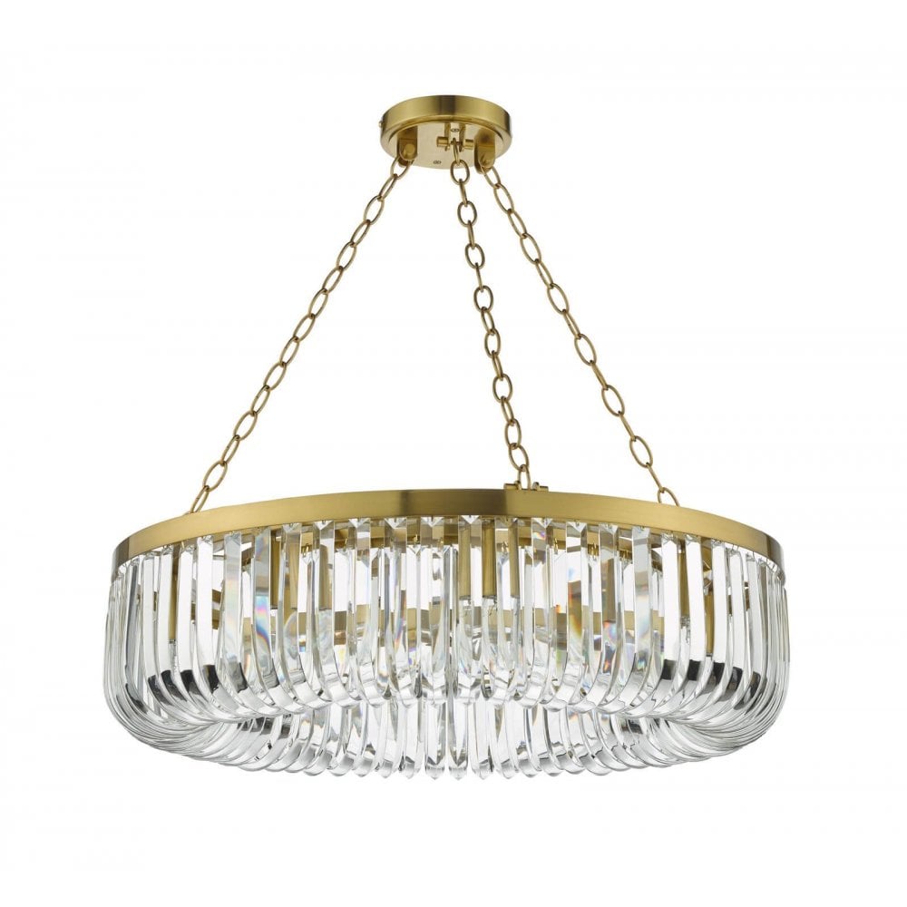 Sigourney 8 Light Satin & Gold Crystal Chandelier