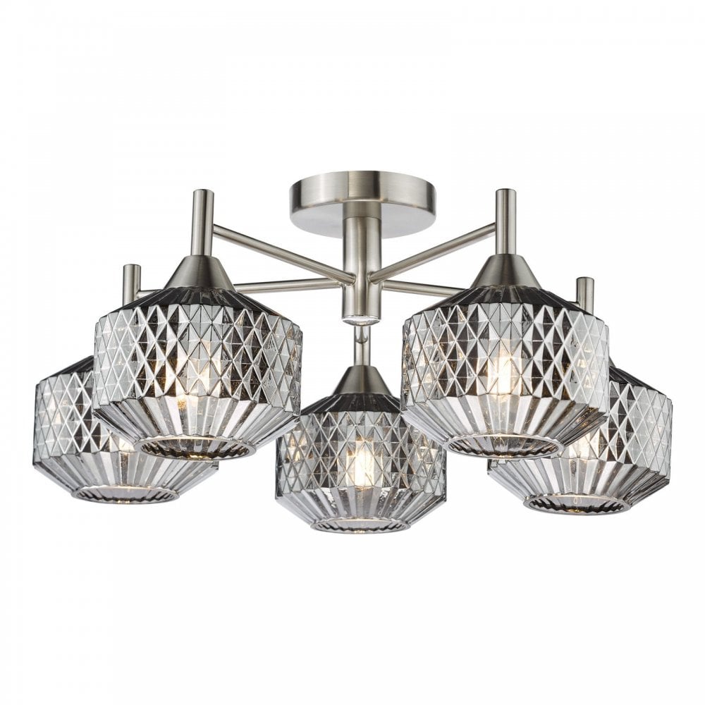 Fabrienne 5 Light Semi Flush Fitting