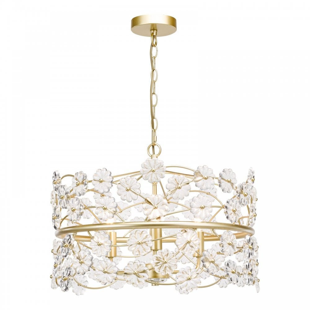 Fonda 3 Light Satin Gold & Glass Pendant