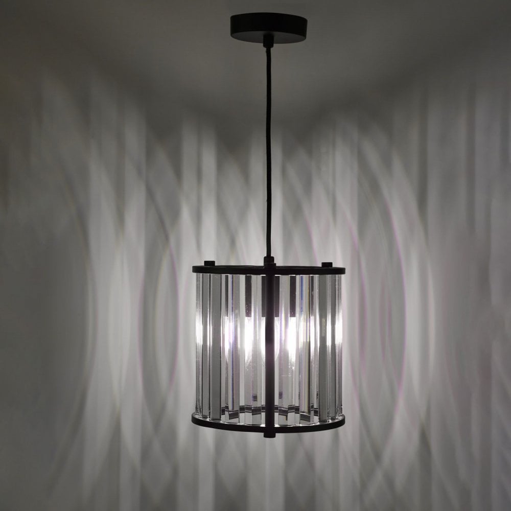 Kiran Single Pendant in Satin Black