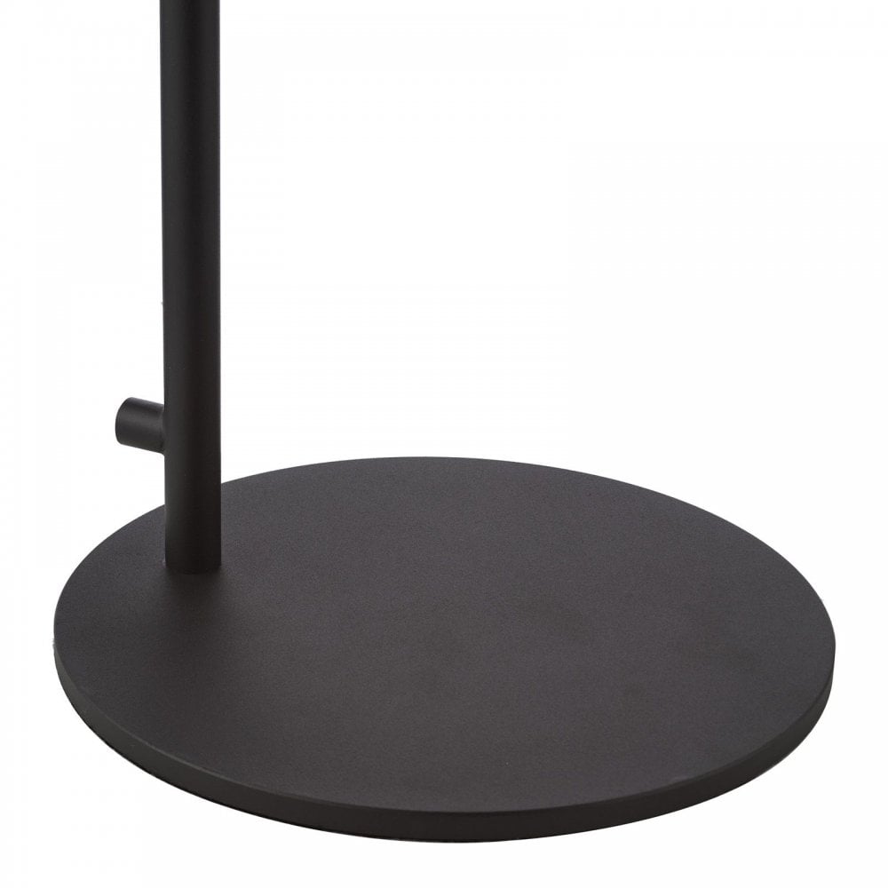 Lycia Matt Black Table Lamp C/W Smoked Ombre Glass