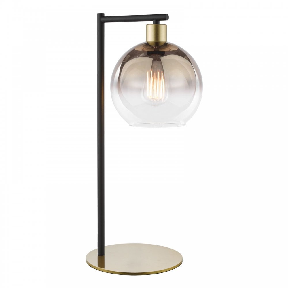 Lycia Satin Gold Table Lamp C/W Gold Ombre Glass
