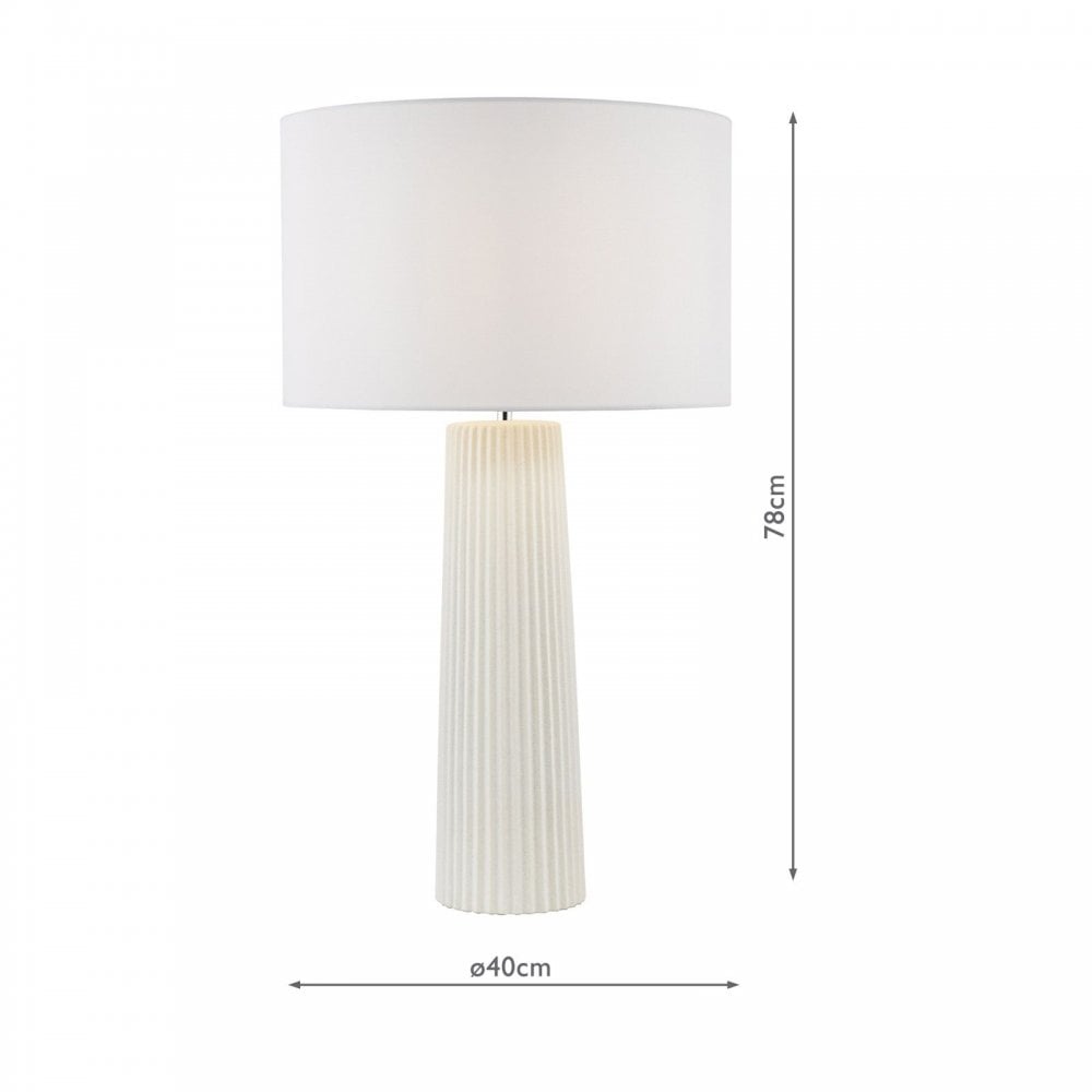 Myla White Ceramic Table Lamp C/W Shade
