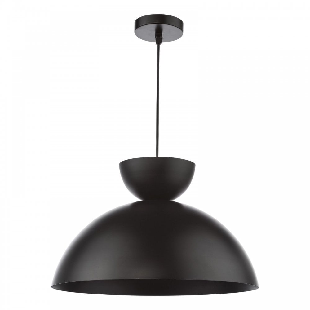 Riya Small Single Pendant in Matt Black