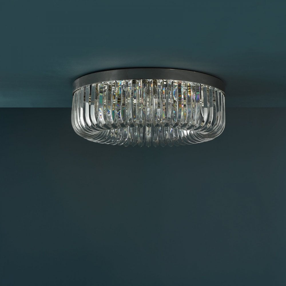 Sigourney 6 Light Polished Nickel Semi Flush Fitting