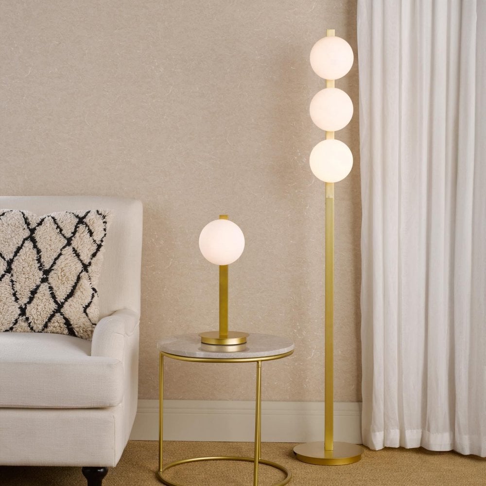 Tauri Gold & Opal Glass Floor Lamp