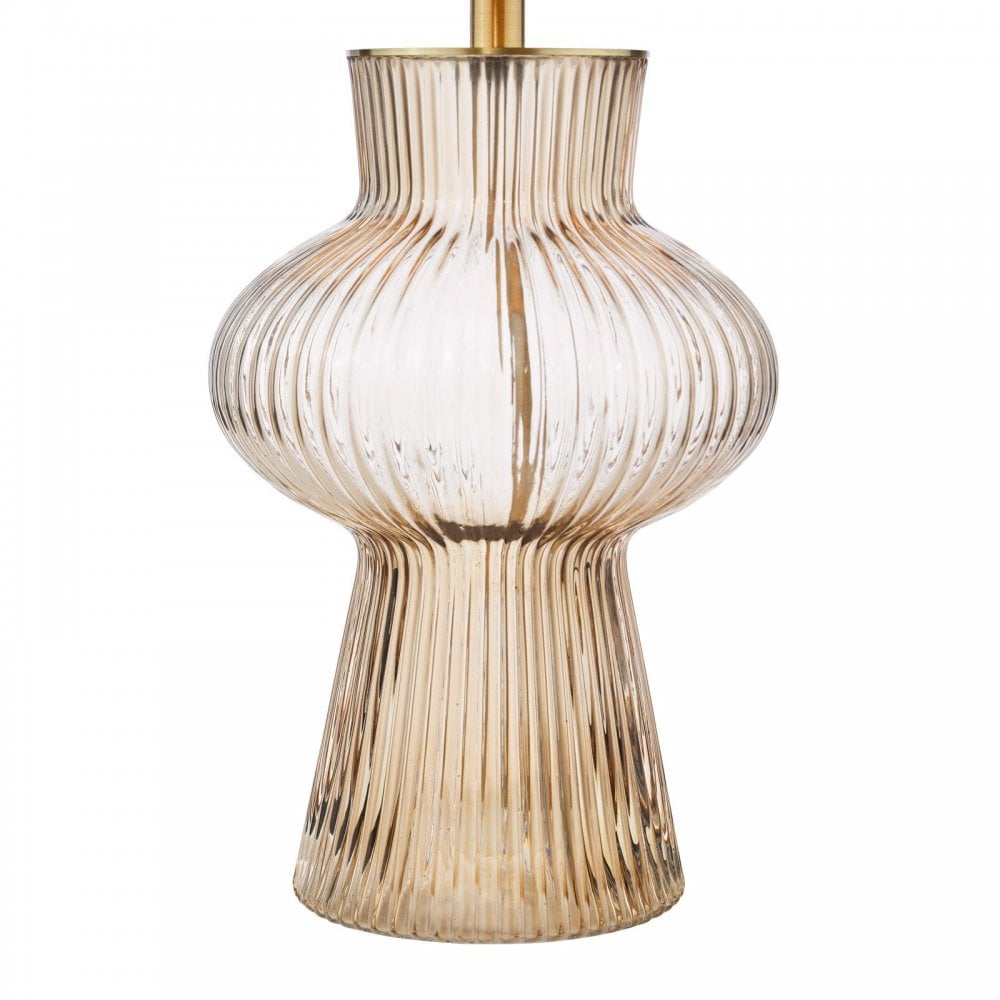 Suelita Brown Glass Table Lamp C/W Shade