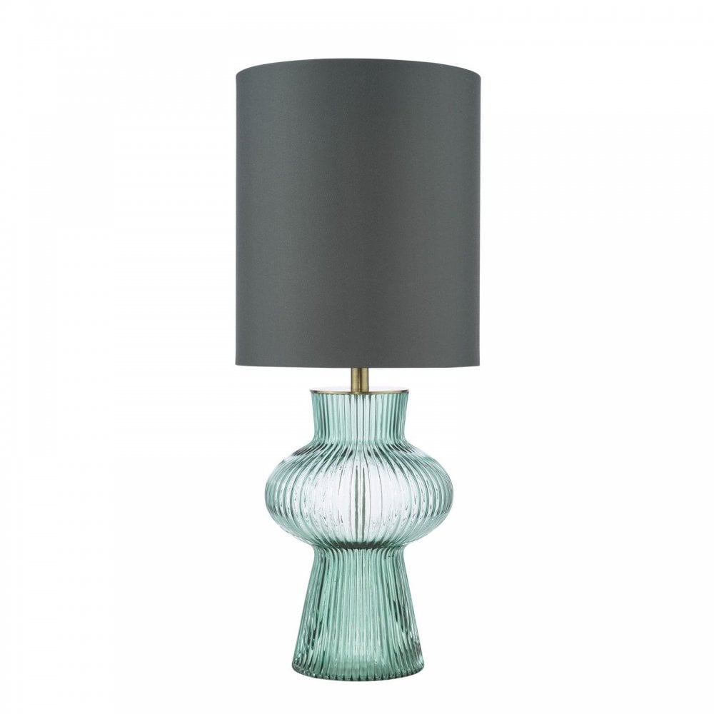 Suelita Green Glass Table Lamp C/W Shade