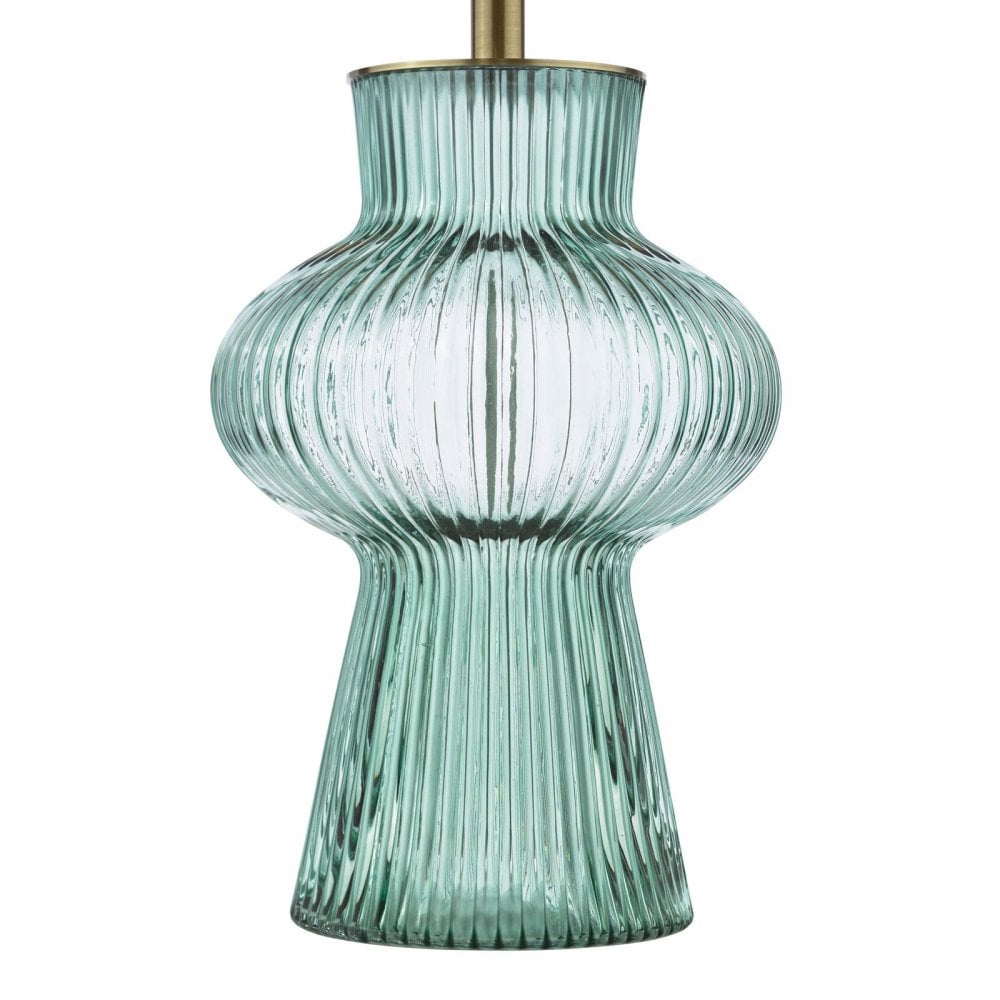 Suelita Green Glass Table Lamp C/W Shade