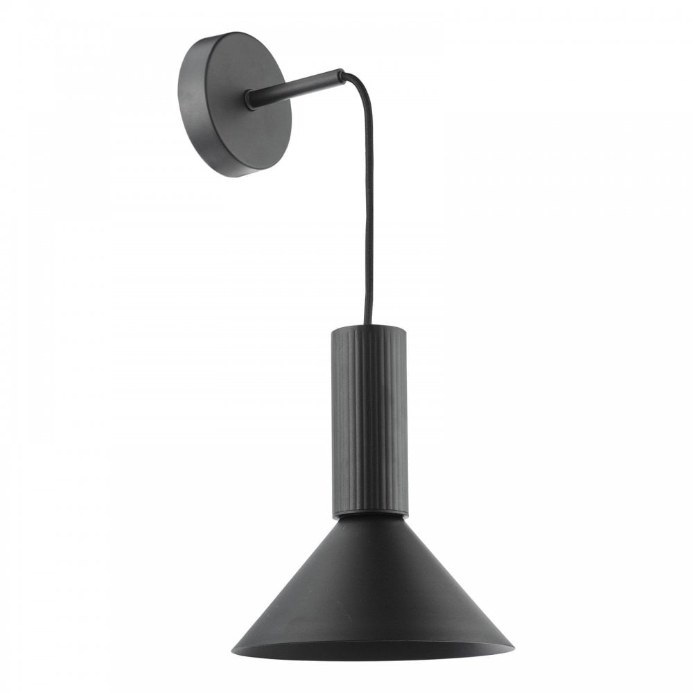 Ragnar Satin Black Pendant/Wall Light