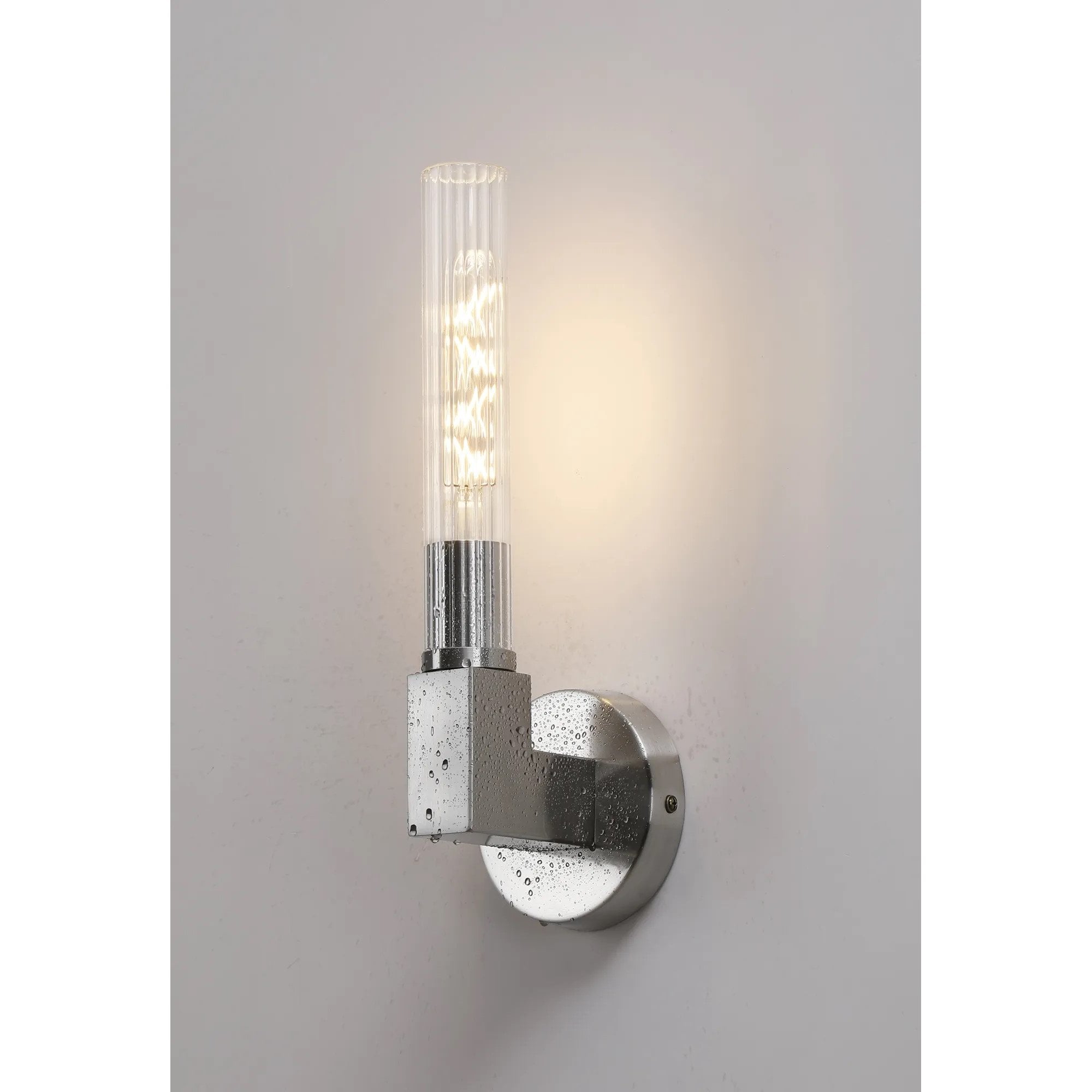 Dee Single Wall Light in Satin Nickel IP44