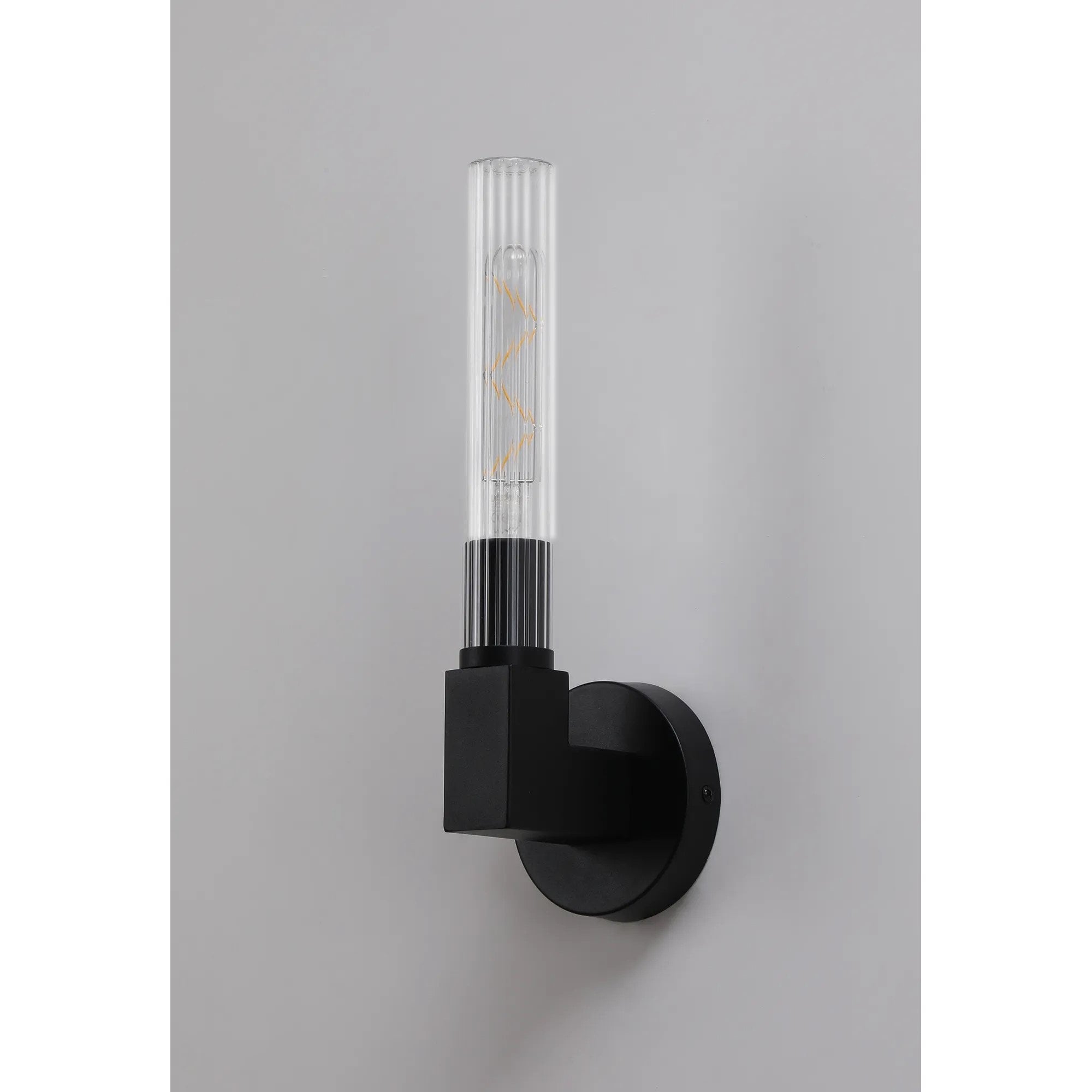 Dee Single Wall Light in Satin Black