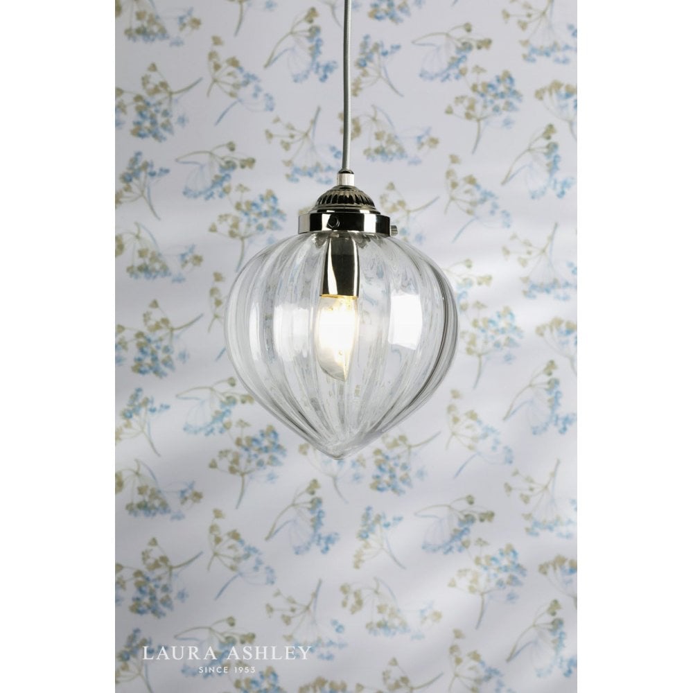 Whitham Polished Nickel & Glass Single Pendant