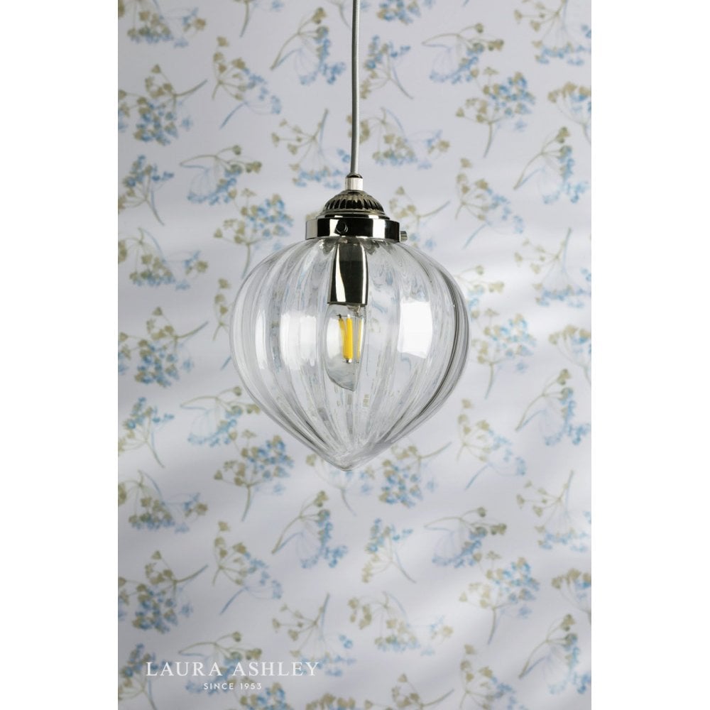 Whitham Polished Nickel & Glass Single Pendant