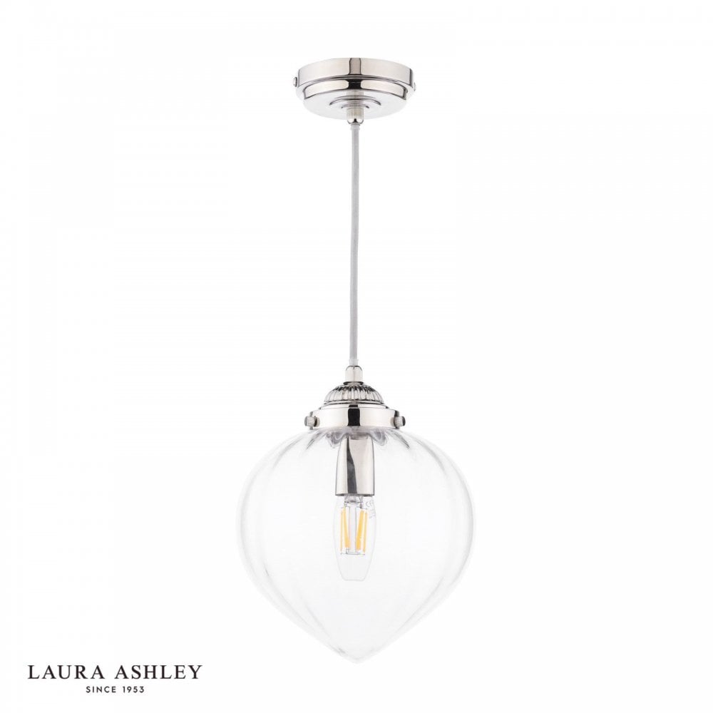 Whitham Polished Nickel & Glass Single Pendant