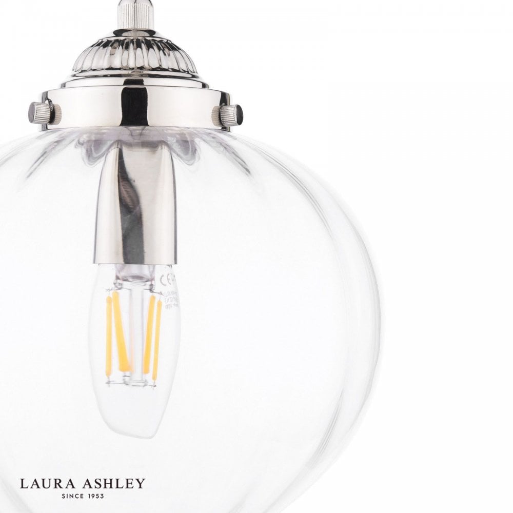 Whitham Polished Nickel & Glass Single Pendant