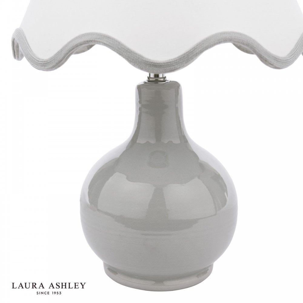 Bramhope Grey Ceramic Table Lamp C/W Shade