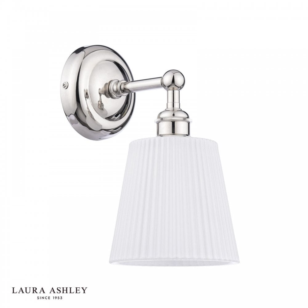 Callaghan Polished Nickel & Ribbed Glass Wall Light IP44