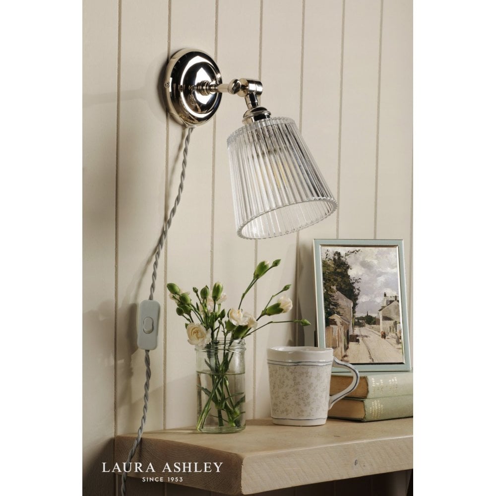 Callaghan Plugged Wall Light in Polished Nickel