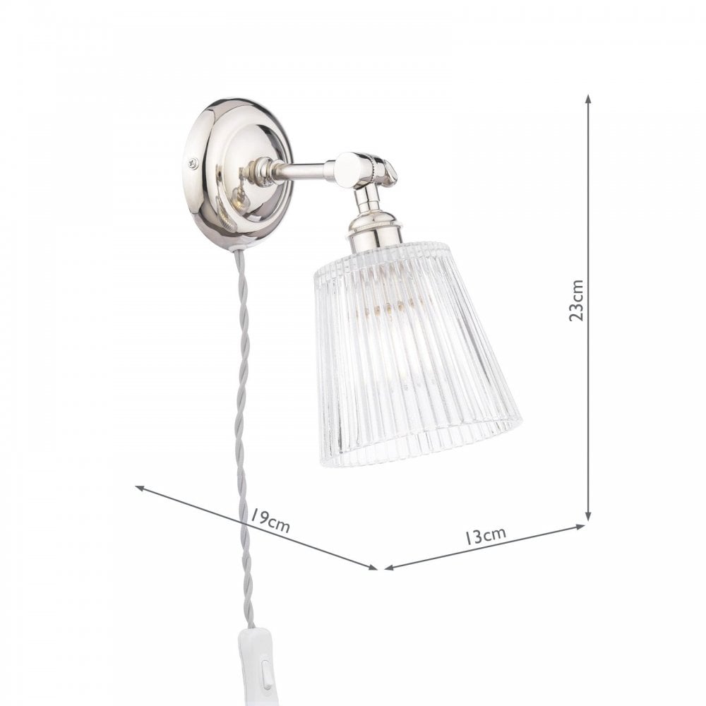 Callaghan Plugged Wall Light in Polished Nickel