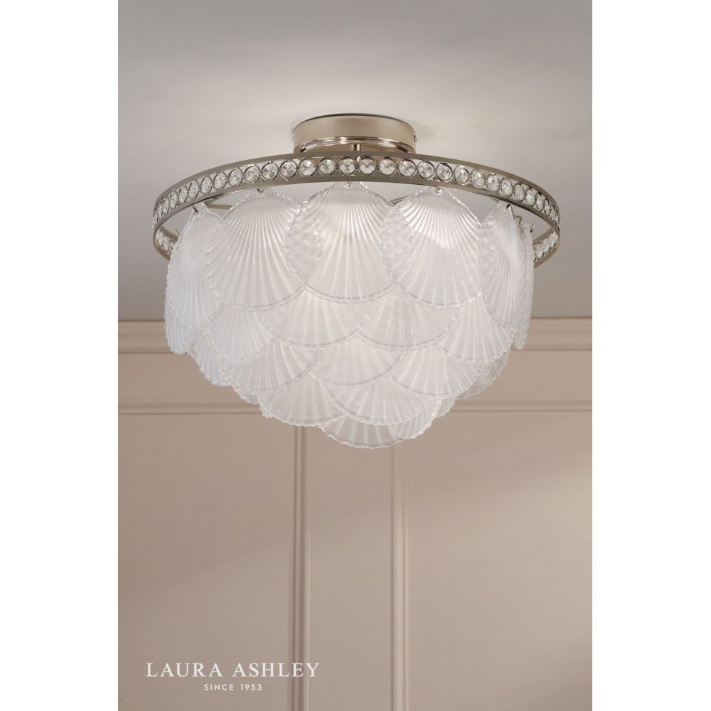 Caverton 4 Light Semi Flush Fitting in Polished Nickel