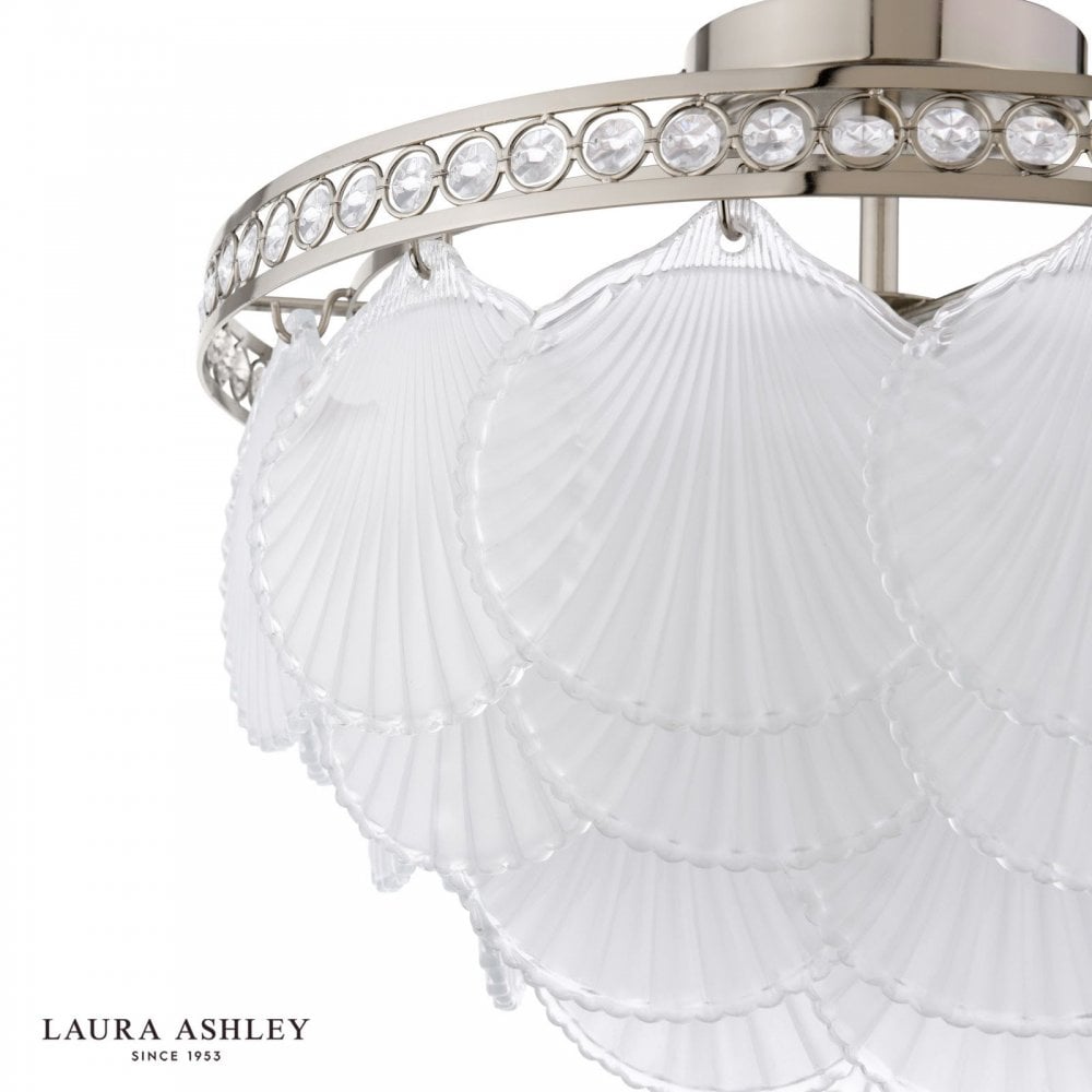 Caverton 4 Light Semi Flush Fitting in Polished Nickel