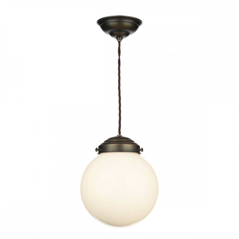 Fairfax Small Opal Glass Antique Brass
