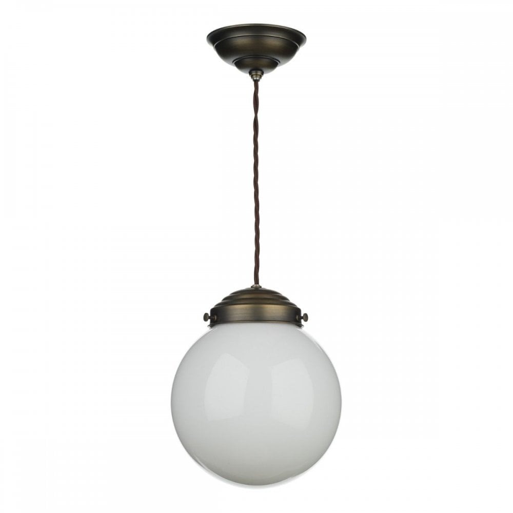 Fairfax Small Opal Glass Antique Brass