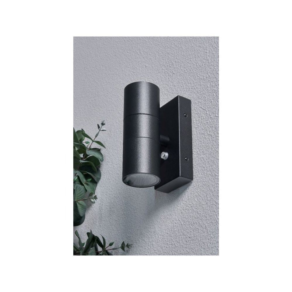 Leto Black Up and Down Photocell Wall Light
