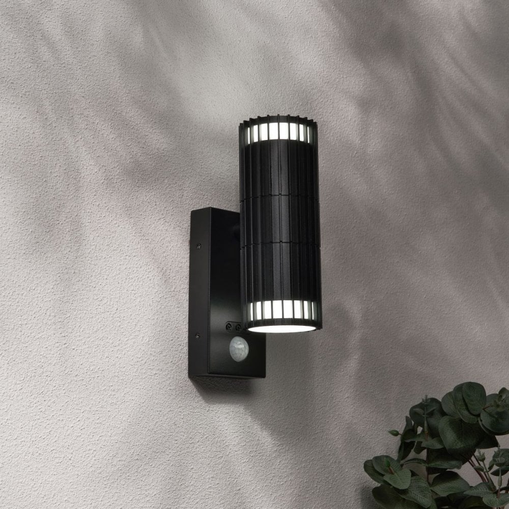 Muto Up and Down Black Wall Light with PIR